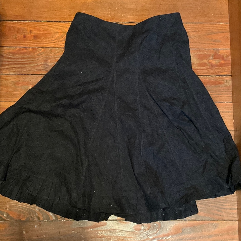 Vintage Nanette Lepore Black Lace Cotton Skirt Sz. 0 (Whimsigoth, Witchy, Goth)
